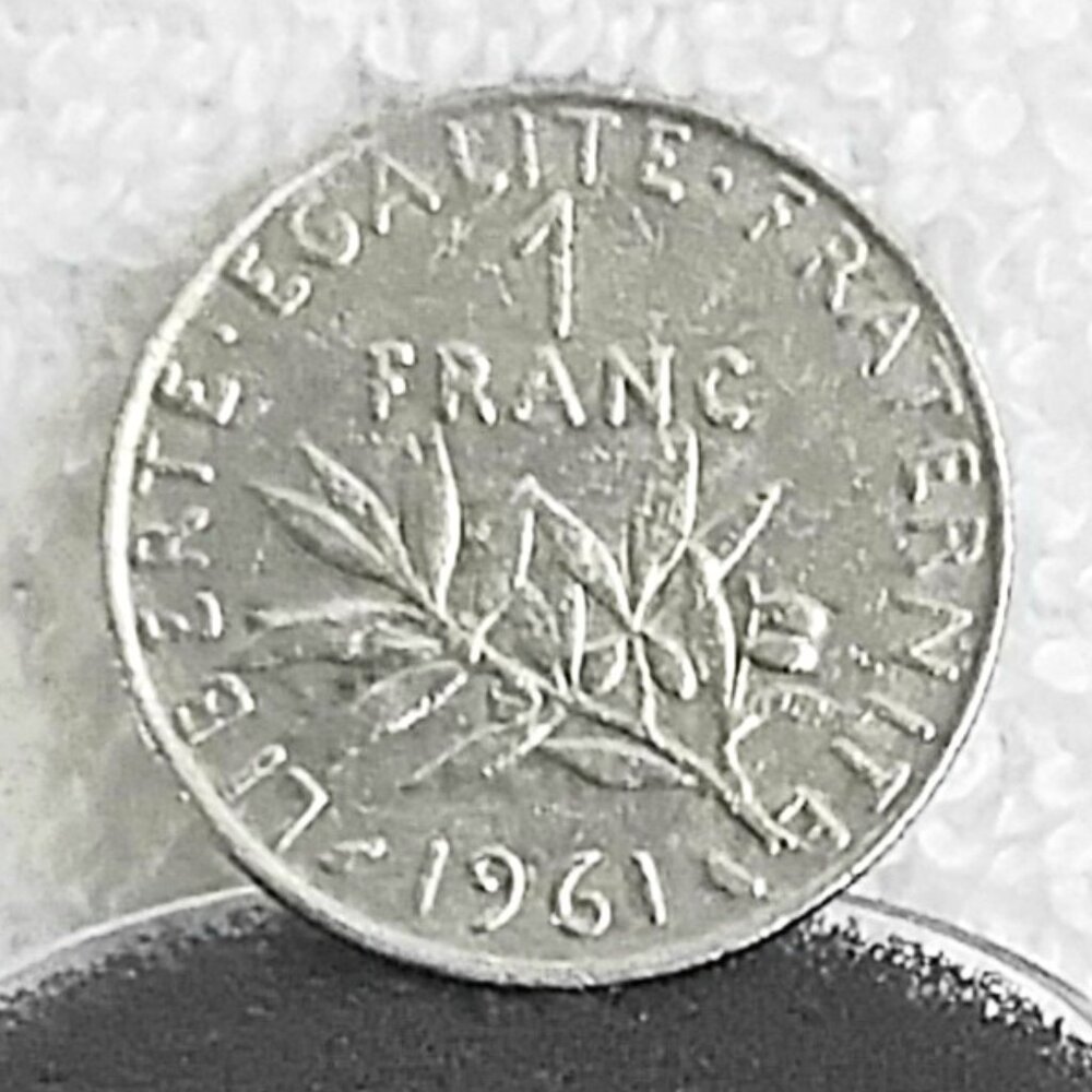 Circulated 1961 France 1 Franc Republique Francaise Cion Made of Nickel!!